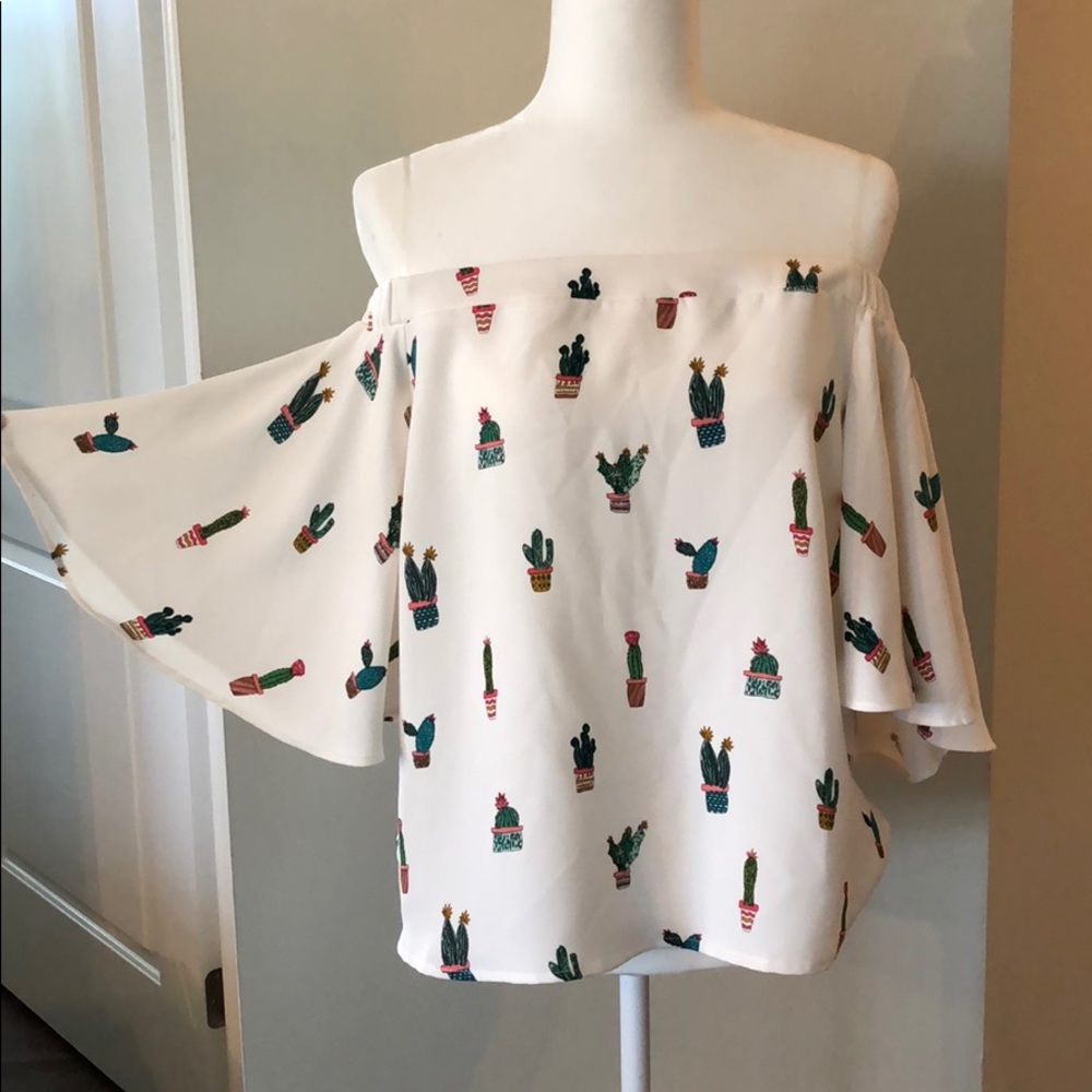 Off the shoulder cactus top